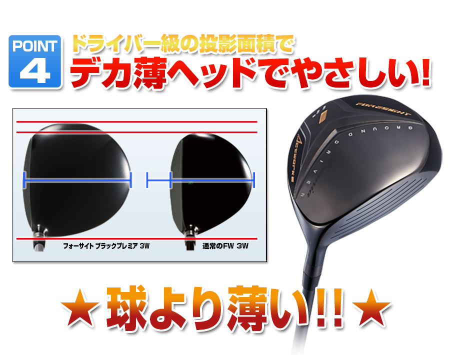 【新品】WORKS GOLF フォーサイト　フェアウェイウッド　4番220cc