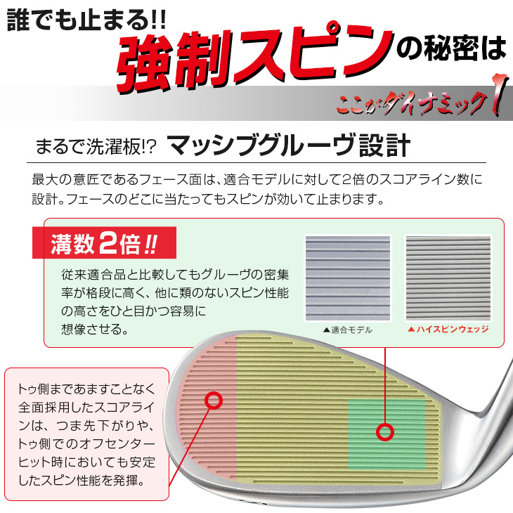 レフティ【新品2本セット】ハイスピン ウェッジ 52・57度　スチール